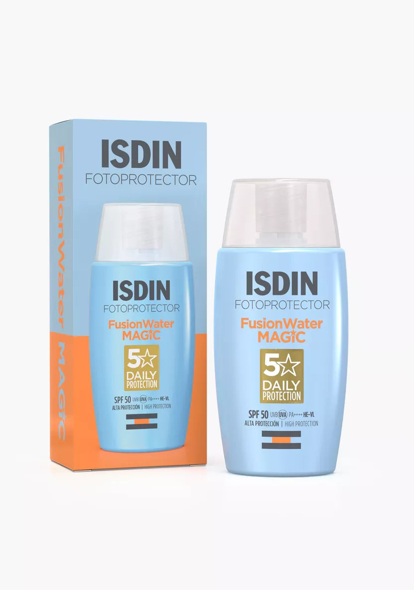 ISDIN Fotoprotector Fusion Water SPF50+ ultralight facial sunscreen with intense hydration and high UV protection