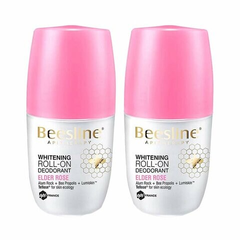 Beesline White Deo Roll Elder Rose 50ml 1+1 pack for whitening and deodorizing underarms.