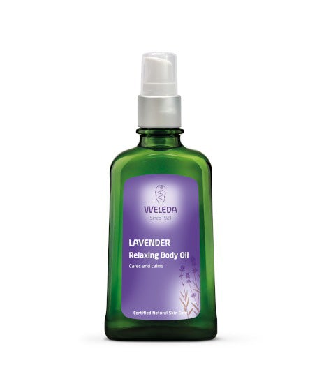 Weleda Lavender Body Oil 100 ml bottle for nourishing and relaxing massages.