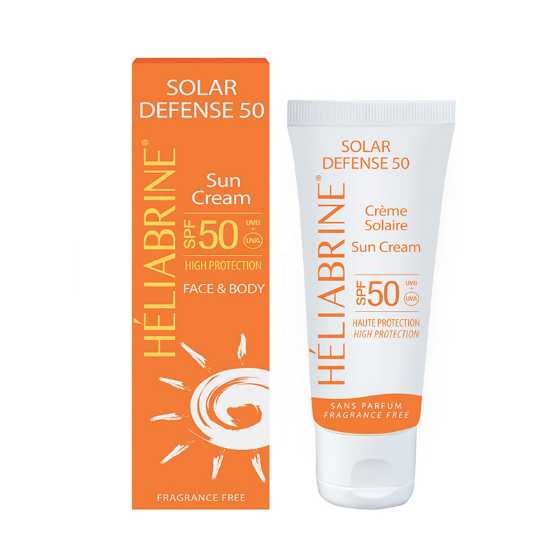 Sed Heliabrine Solar Defence IP50 Sun Cream 75ml with SPF 50 for UVA and UVB protection.