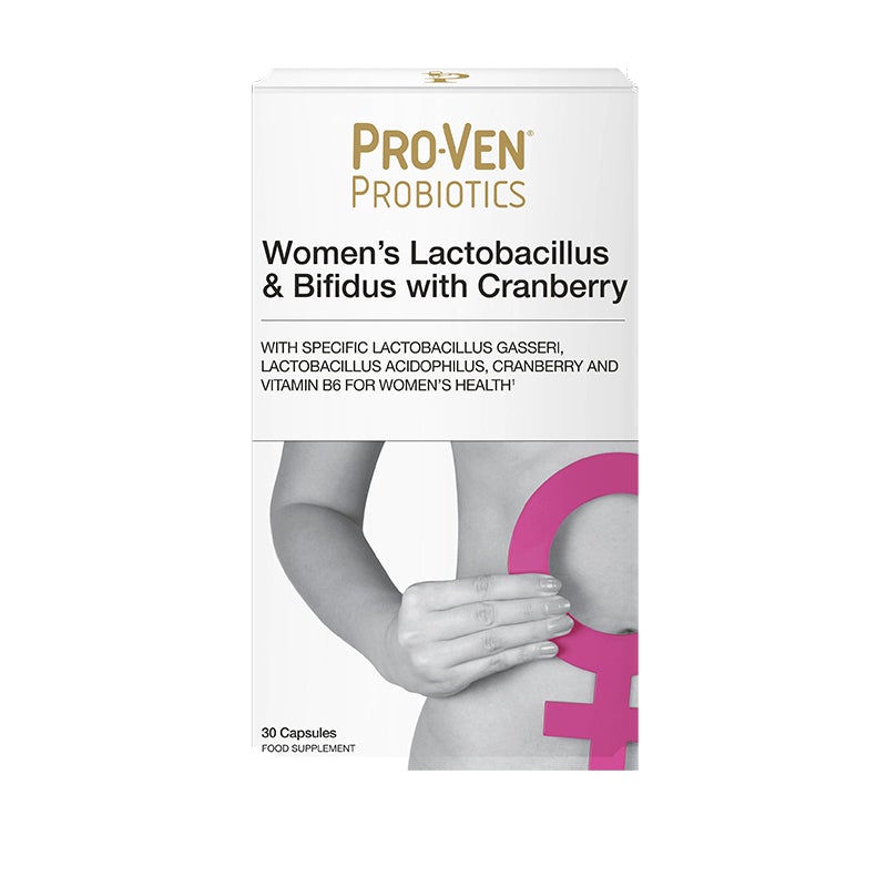 ProVen Women's Lactobacillus & Bifidus with Cranberry supplement box.