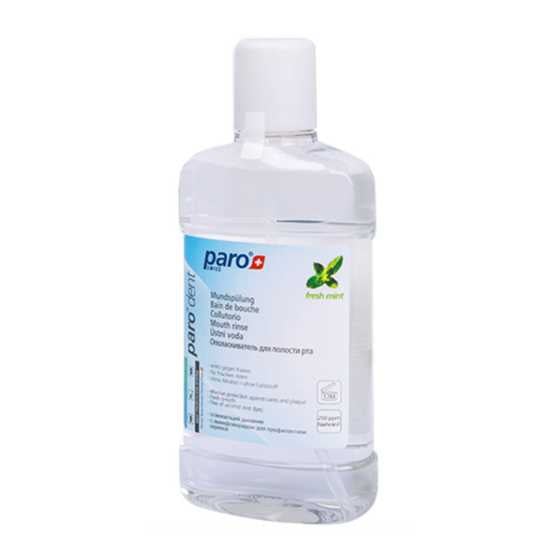 Paro 2676 Fresh Mint Mouthrinse 500 ML with fluoride for fresh breath and caries prevention.