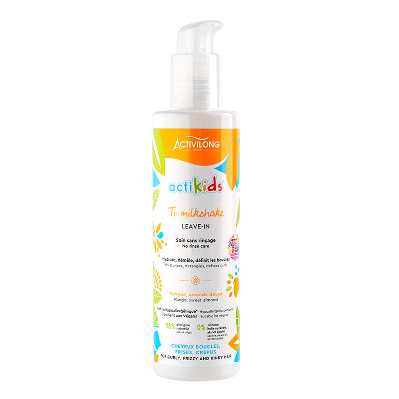 Activilong Actikids Ti Milkshake Leave-In 240ml with sweet almond oil and mango butter.