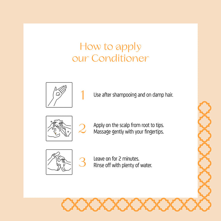 How to apply Nuggela Imperial Conditioner instructions, including using after shampooing, applying to scalp, massaging, and rinsing.