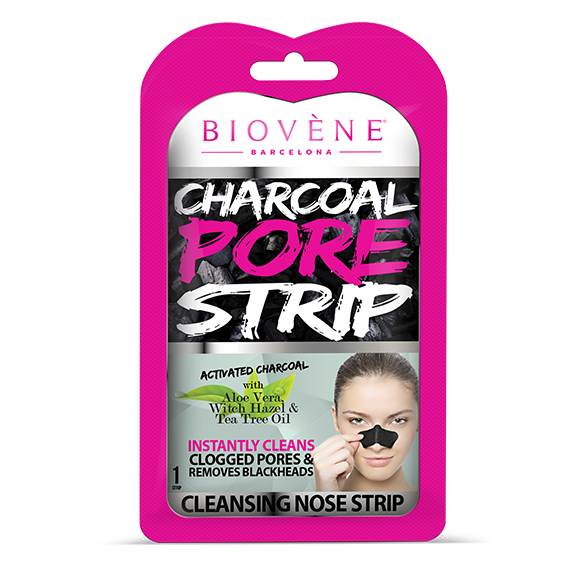 Biovene Charcoal Pore Strip for removing blackheads and impurities.