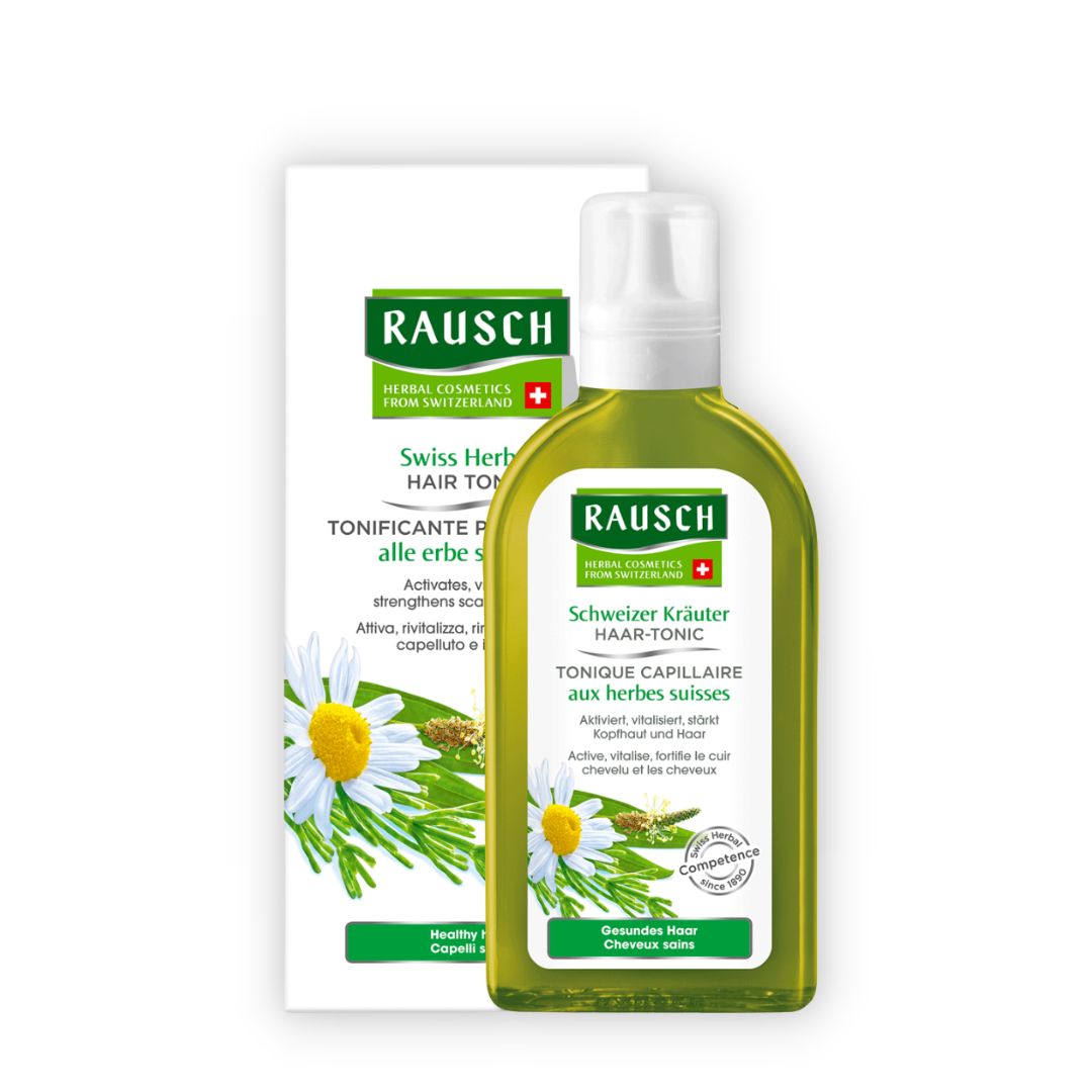 Rausch Herbal Hair Tonic N-Hair 200 ml bottle with Swiss herbal extracts packaging.