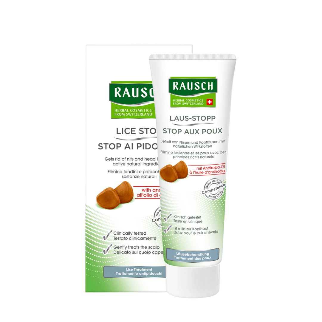 Rausch Lice Stop 125 ml lice treatment with natural oils and no insecticides.