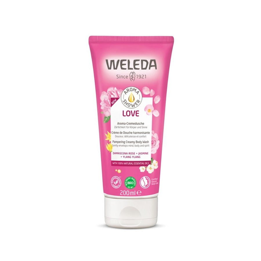 Weleda Aroma Love Shower Gel 200ml with botanical essential oils.