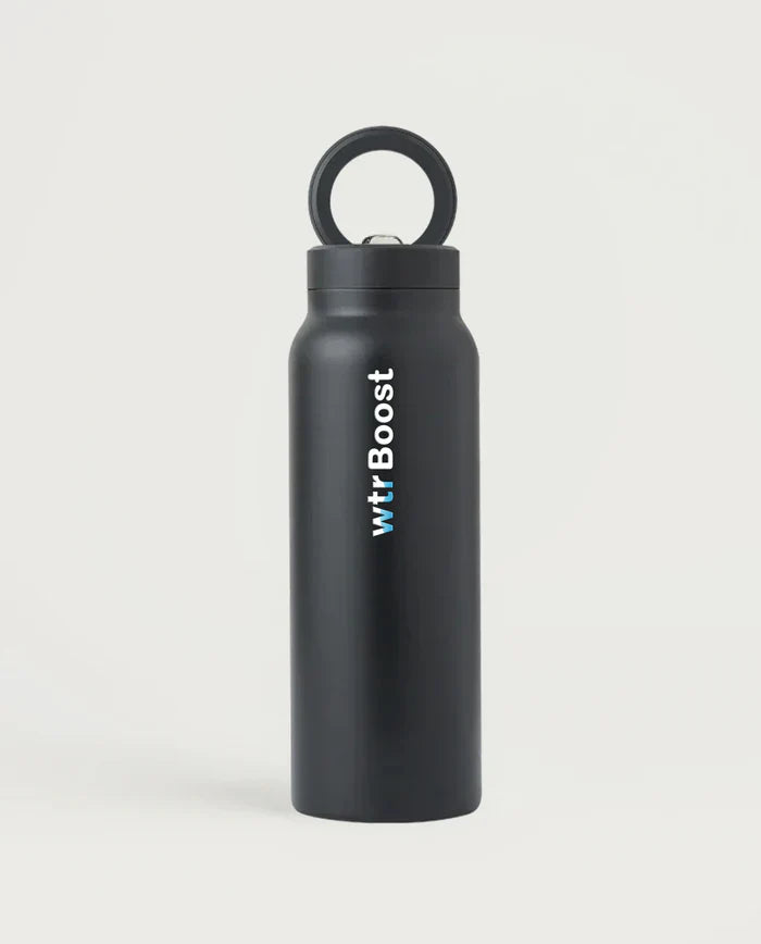 Wtr Boost Black Stainless Bottlewith Holder 750Ml