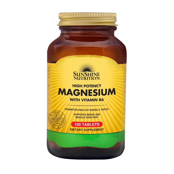 SUNSHINE HIGH POTENCY MAGNESIUM W/ VIT B6 TAB 100S