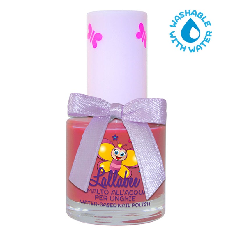 Lallabee Strawberry water-based non-toxic nail polish for children and pregnant women, washable and 11-free formula.