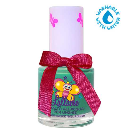 Lallabee Milk&Mint water-based nail polish, non-toxic, 11-free, washable, vitamin E enriched.