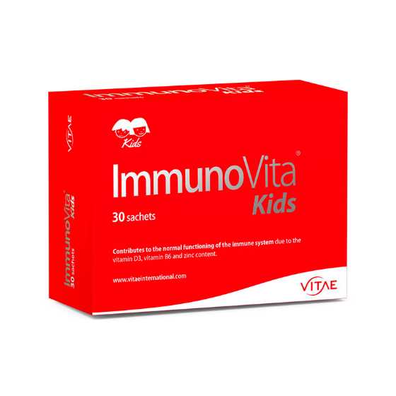 Vitae Immunovita Kids Sachets, immune-boosting supplement for children, 30 pack.