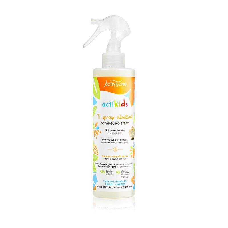 Activilong Actikids Detangling Spray 250ml with organic sweet almond oil and mango butter.