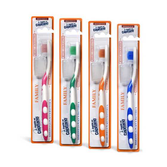 Pdc Toothbrush Family Soft with ergonomic design and scratchproof bristles.