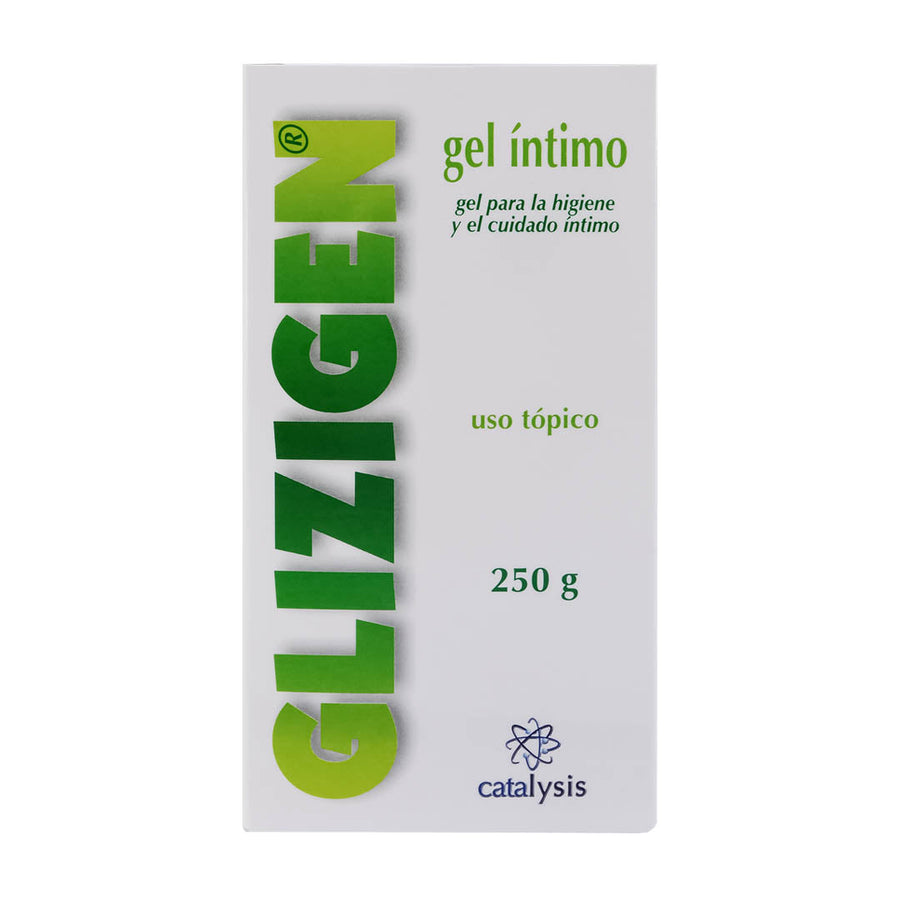 Glizigen Intimate Gel 250g packaging with product details in Spanish.
