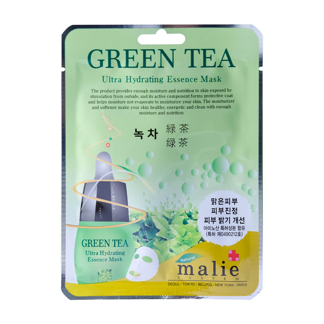 Green Tea Face Mask Pack Malie, hydrating facial treatment.