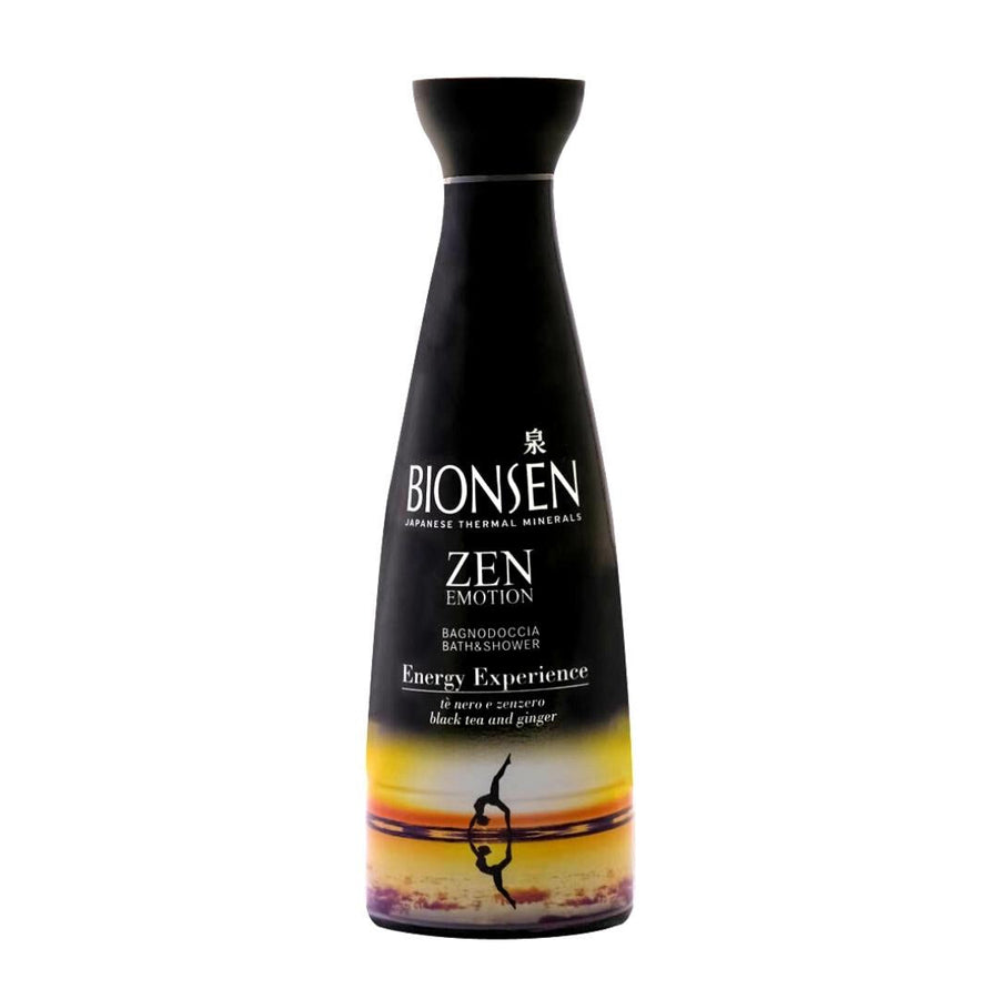 Bionsen Zen Emotion Bath And Shower 500ml bottle with black tea and ginger extract.