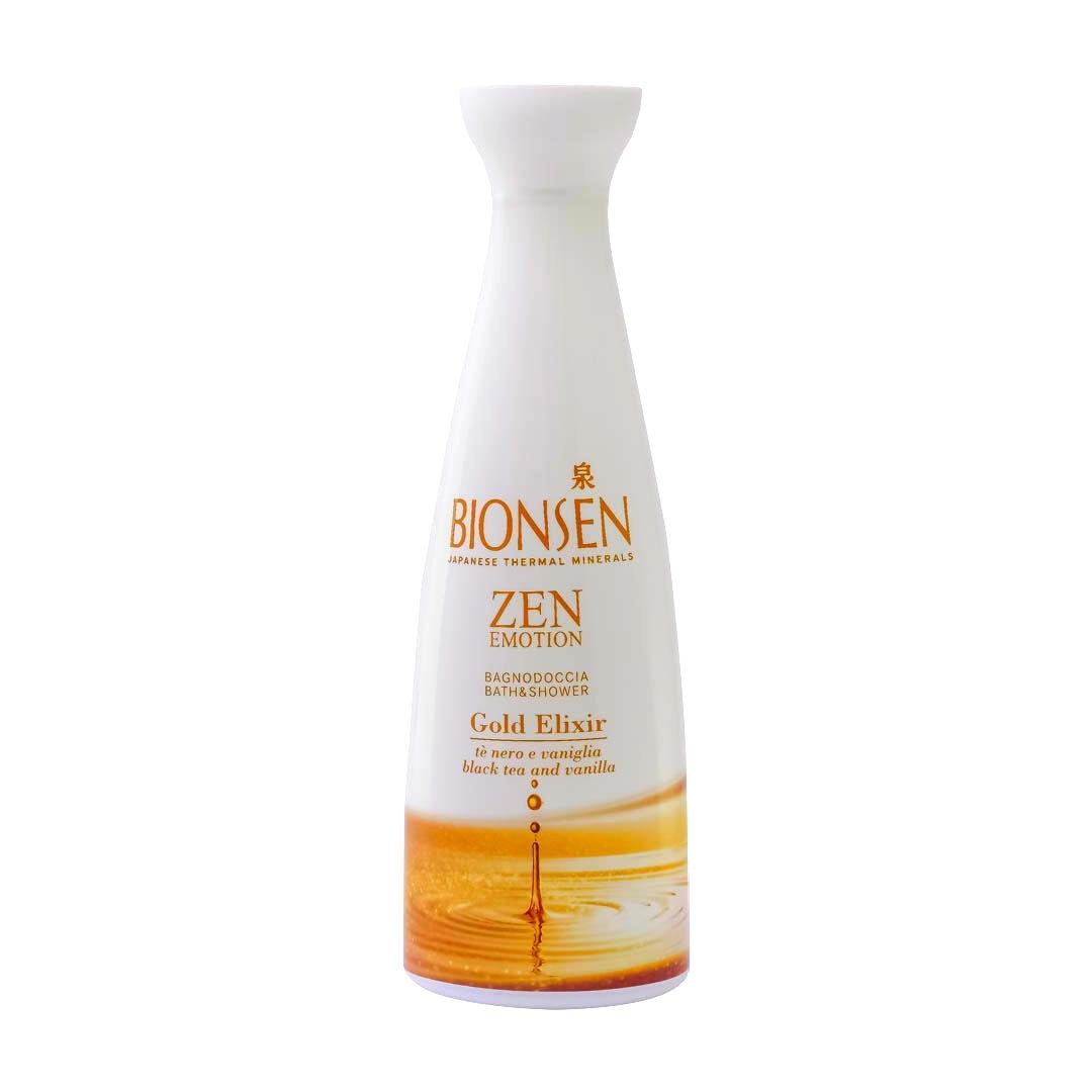 Bionsen Zen Emotion Bath And Shower Gel 500 ML bottle with black tea and vanilla extract.