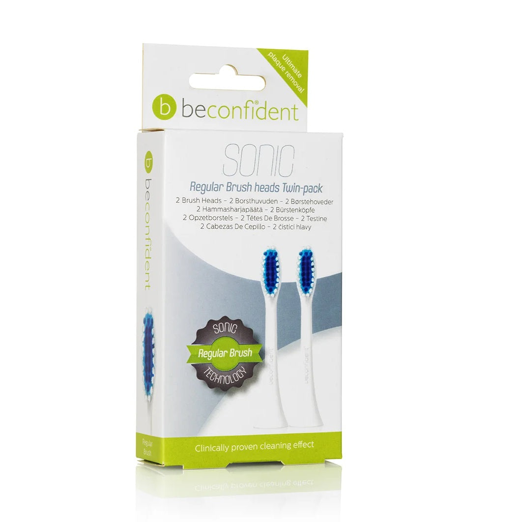 Beconfident Sonic Regular Brushhead Twinpack White