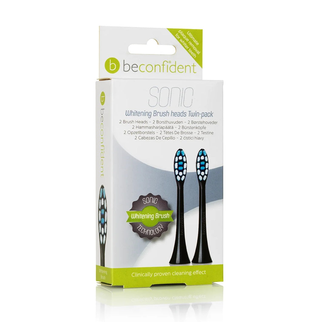 Beconfident Sonic Whitening Brushhead Twinpack Black