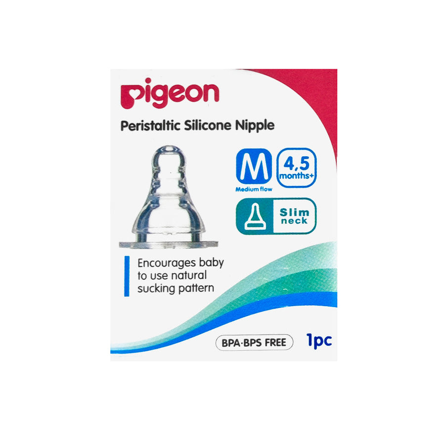 Pigeon Silicone Nipple Slow Flow Type Middle Size - 1Pc