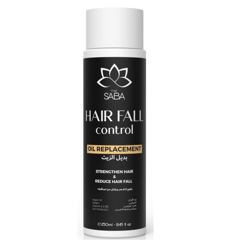 The Saba Hair Fall Control Oil Replacement 250ml for hair strengthening and loss prevention.
