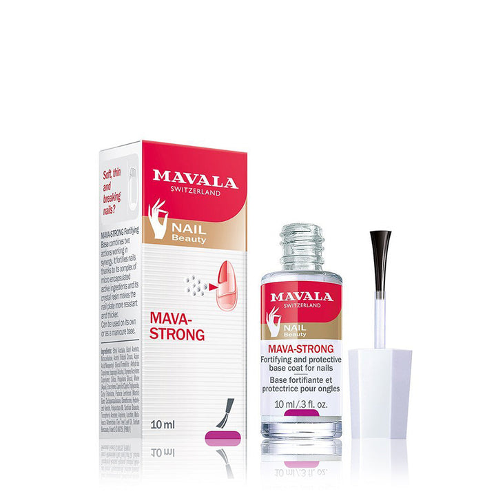 Mavala Mava-Strong Base Coat bottle for strengthening and protecting nails