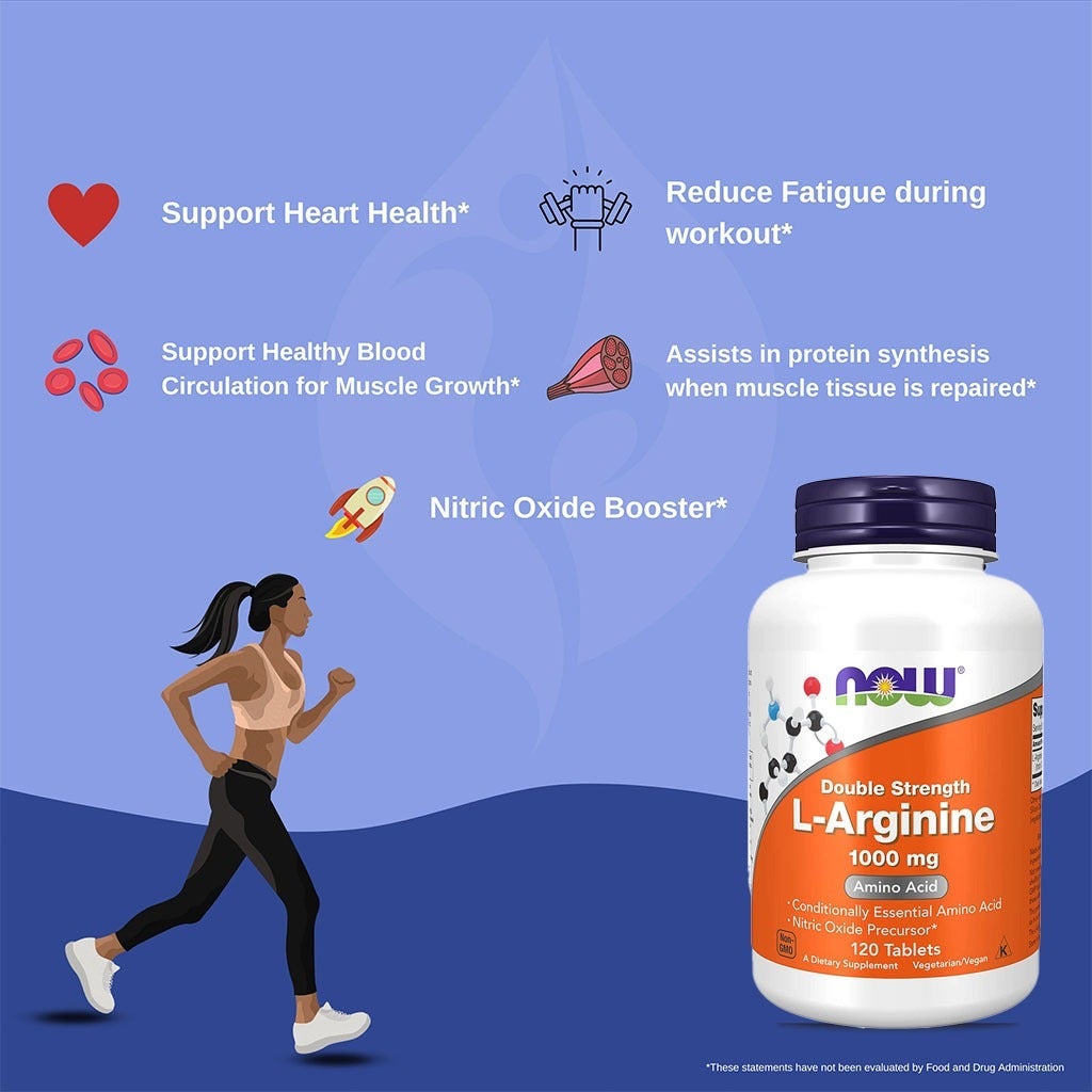 Now Arginine 1000 mg Tablet