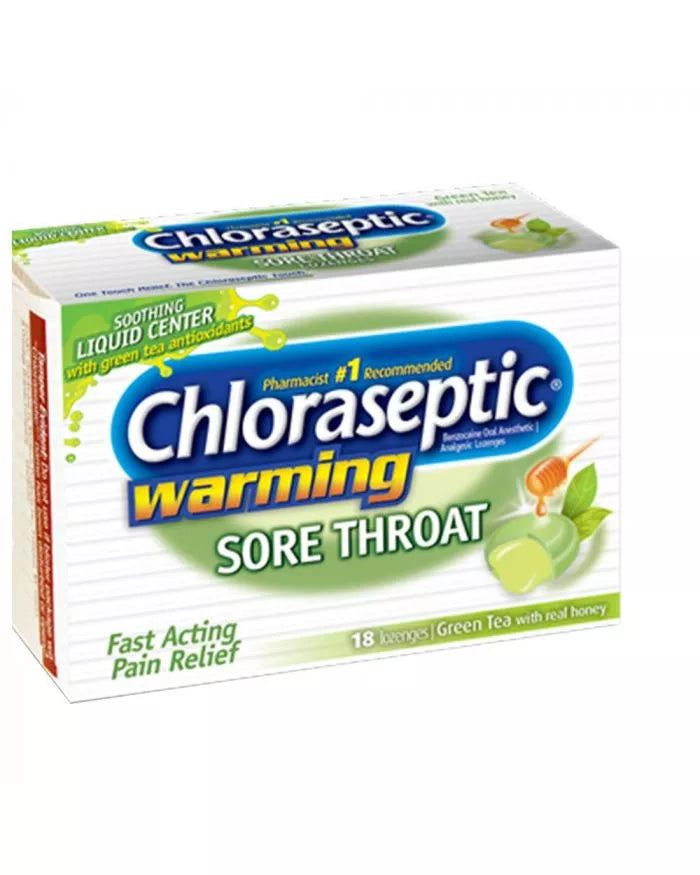 Chloraseptic Warming Sore Throat Green Tea Loz 18s