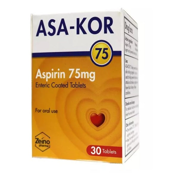 Asa-Kor 75mg Tablets 30s