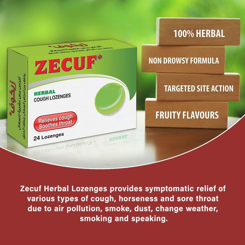 Zecuf Lozenges Herbal Sore Throat & Cough 24s