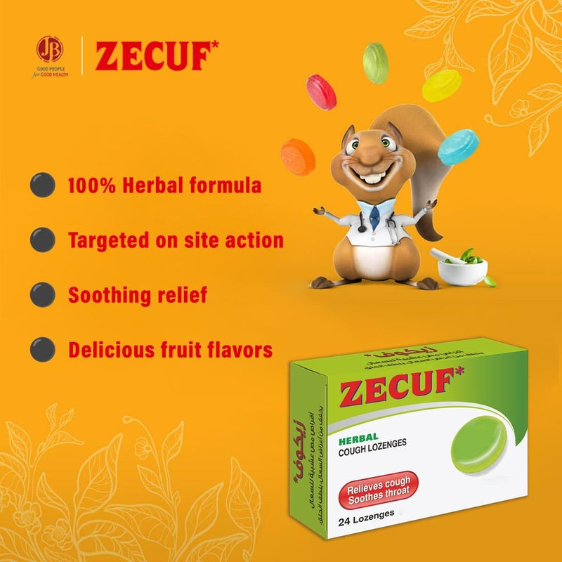 Zecuf Lozenges Herbal Sore Throat & Cough 24s