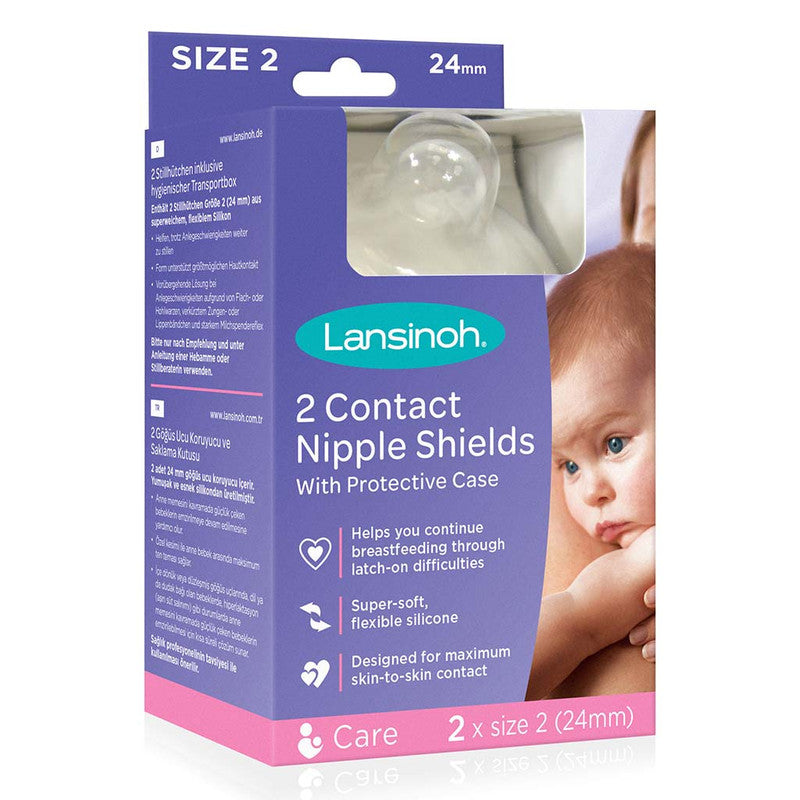 LANSINOH LA3044 24MM CONTACT NIPPLE SHIELD 2S