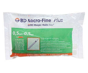 BD Micro-Fine Plus Insulin Syr 0.5ml 30Gx8Mm 100s