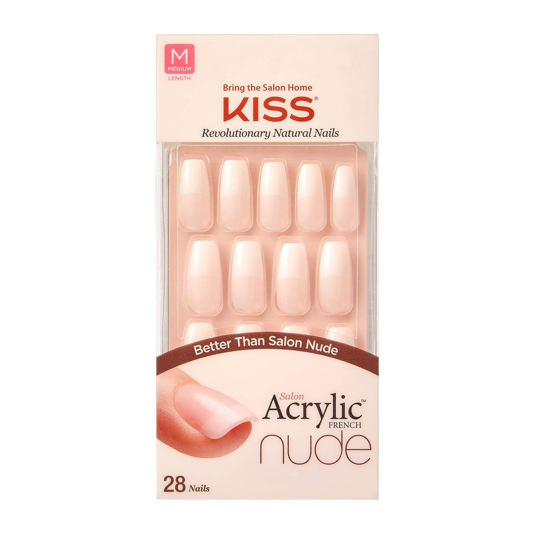 Kiss Kan07C Acrylic French Nude Medium Nail 28S