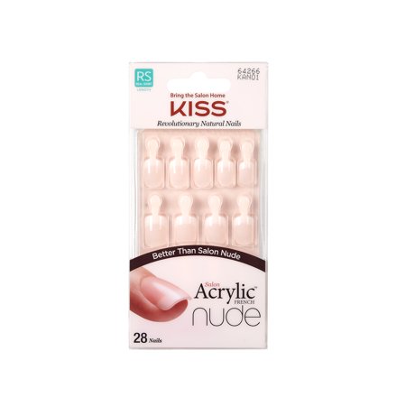 Kiss Acrylic Kan01C French Nude Real Short Nails 28S