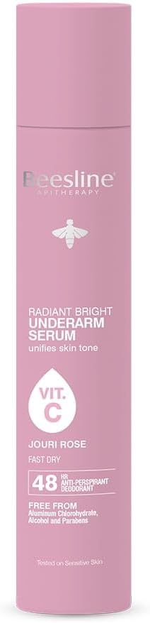 Beesline Radiant White Underarm Serum Elder Rose 150ml for skin whitening and firmness.