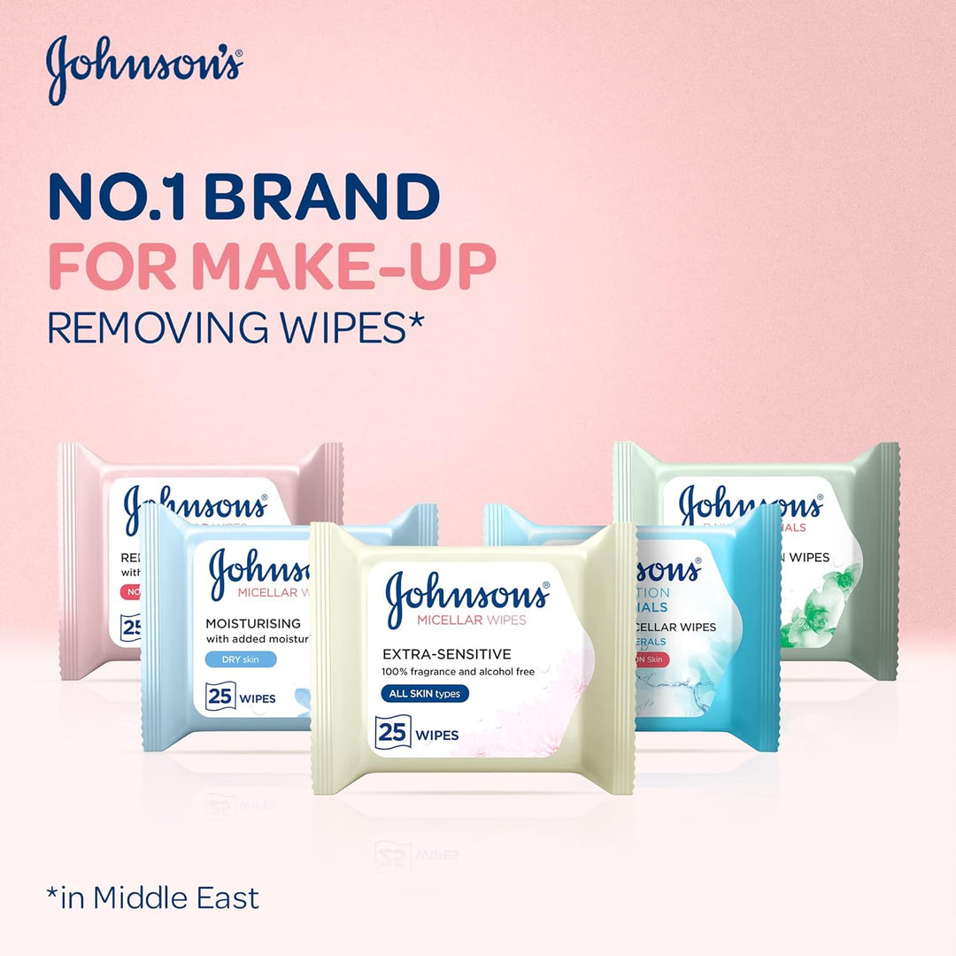 Johnsons Facial Wipes Normal Skin 25s