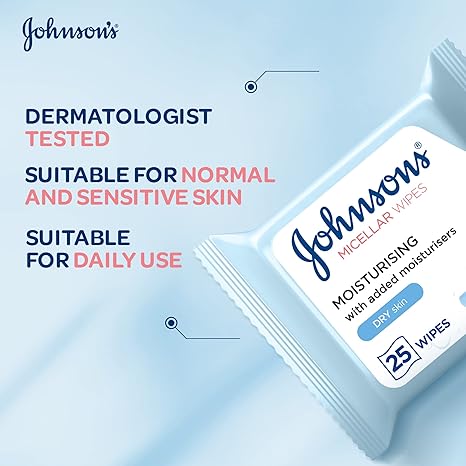 Johnsons Wipes Nourishing Dry Skin 25s