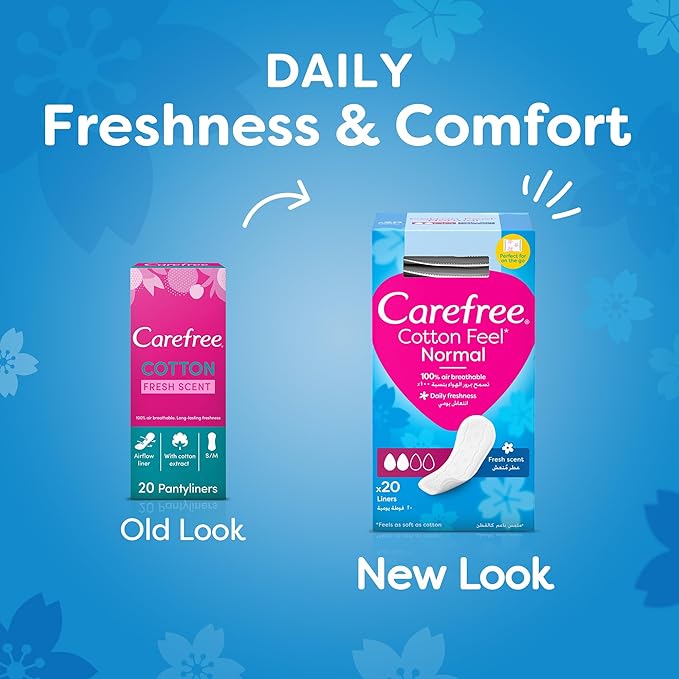 Carefree Cotton Feel Fresh Single Wrapped Pantyliners 20s