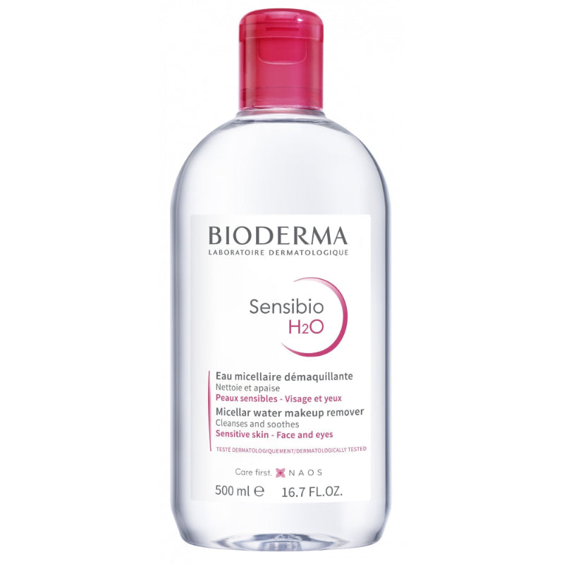 Bioderma Sensibio H2O Eye 500ml micellar water for sensitive skin.