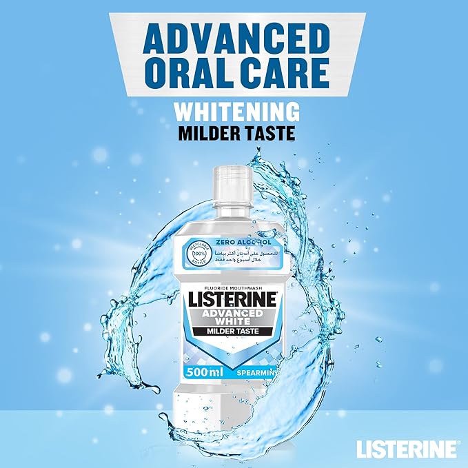 Listerine Mouthwash Advanced White Spearmint 500ml