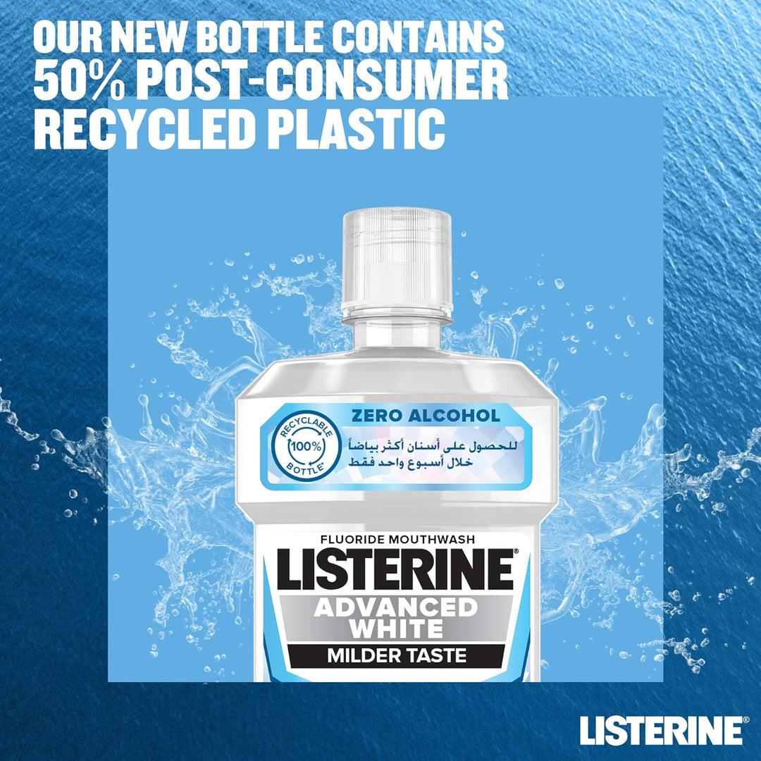 Listerine Mouthwash Advanced White Spearmint 500ml