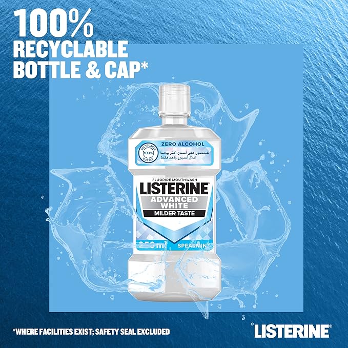 Listerine Mouthwash Advanced White Spearmint 250ml