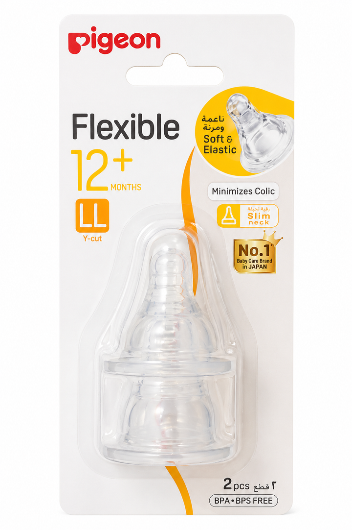 Pigeon Flexible Ll 12M+ Slim Neck Nipples 2s