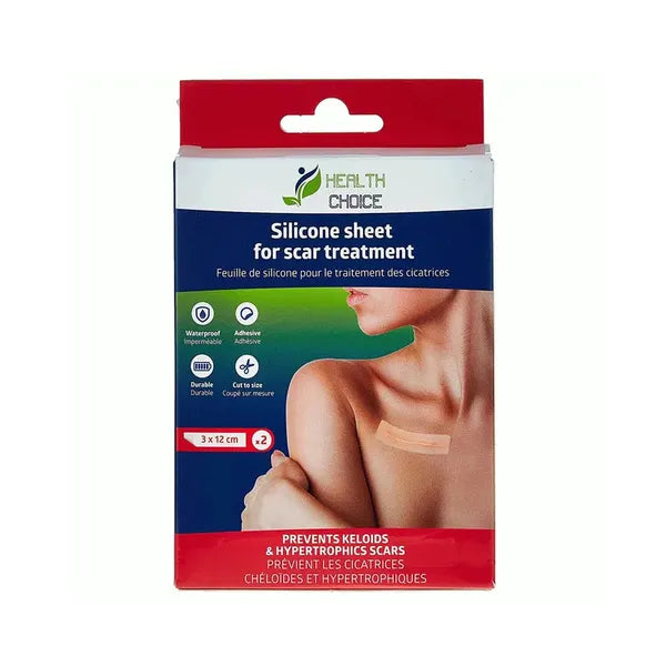 Health Choice 02555-45 Scar Silicone Sheet 3x12cm 2s