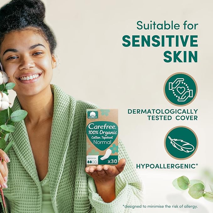 Carefree 100% Organic Cotton Normal Liners 30S