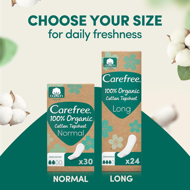 Carefree 100% Organic Cotton Long Liners 24S