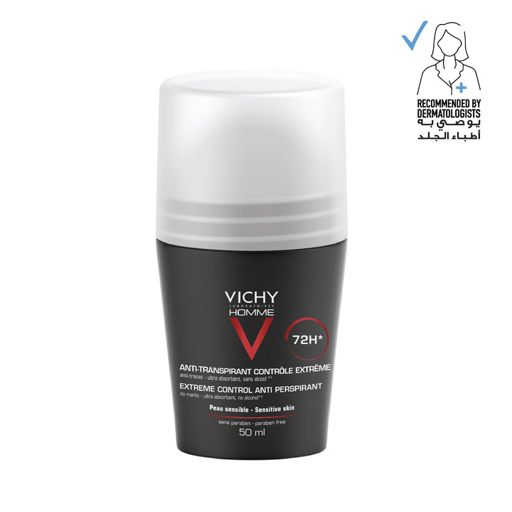 Vichy Homme Deodorant Anti Perspirant 72Hr Roll On For Men 50ml